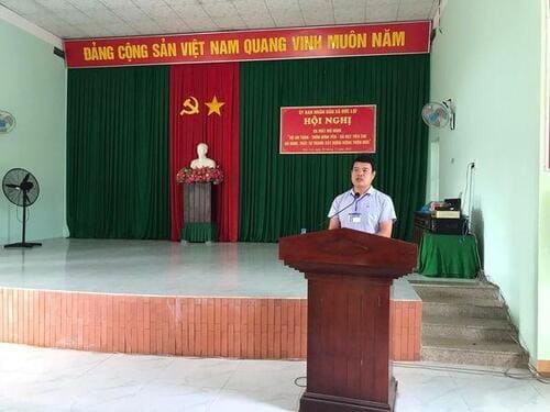 Đ/c Lê Minh Việt - Chủ tịch UBND xã phát biểu ra mắt mô hình